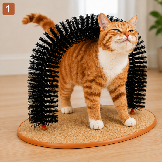 Cat Grooming and Massage Arch with Scratcher