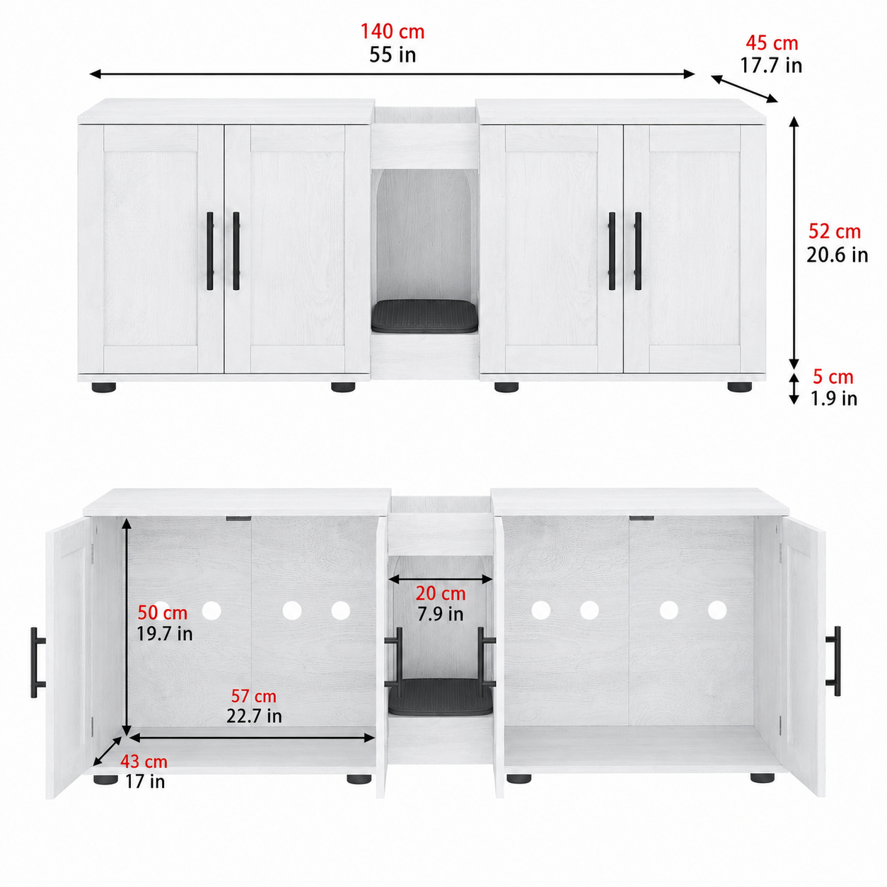 Double Cat Litter Box Enclosure