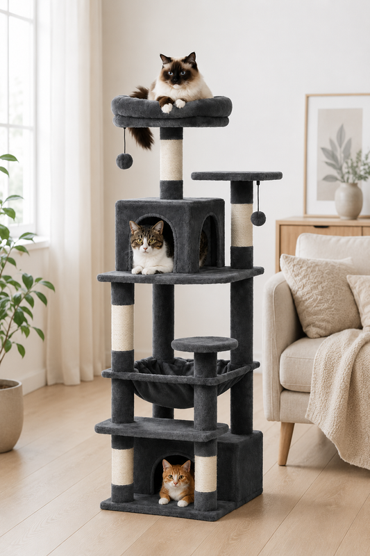 Cat Tree with Sisal Posts and Hammock
