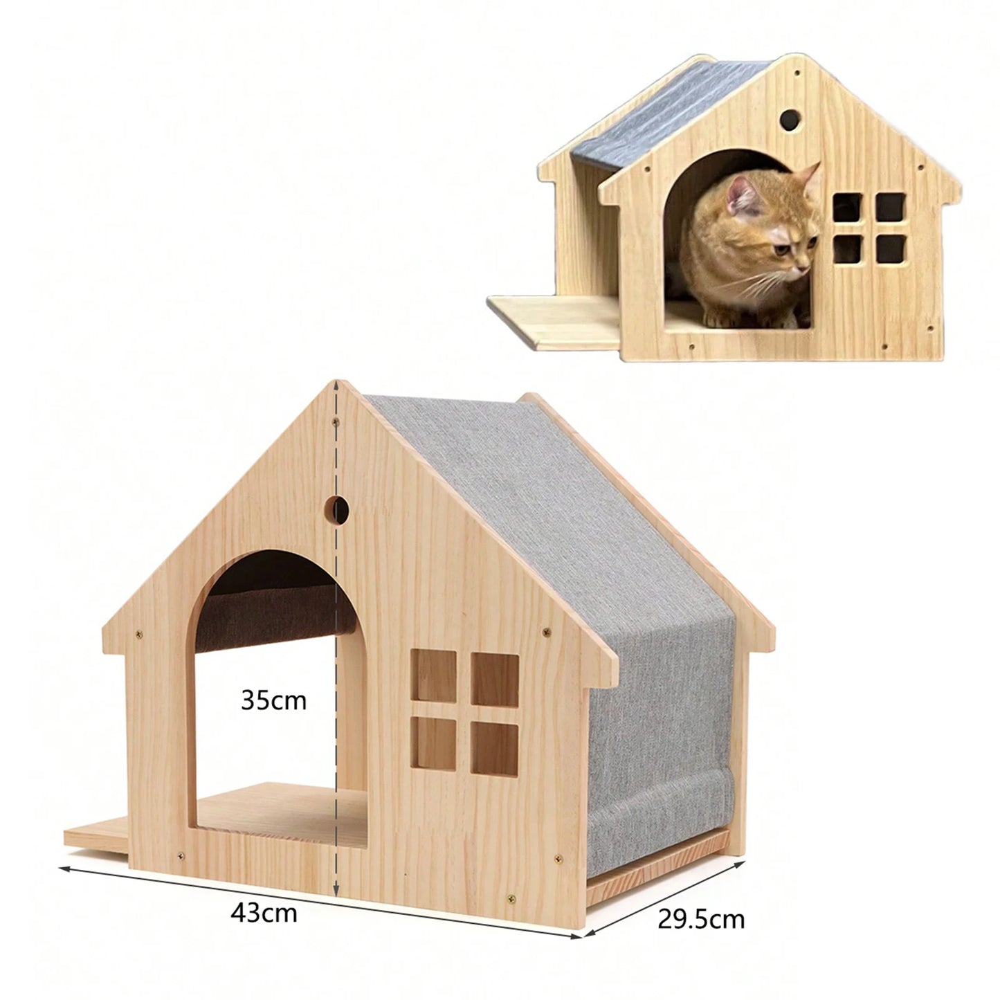 Modular Wall-Mounted Cat Playground with Hammock and Scratching Post