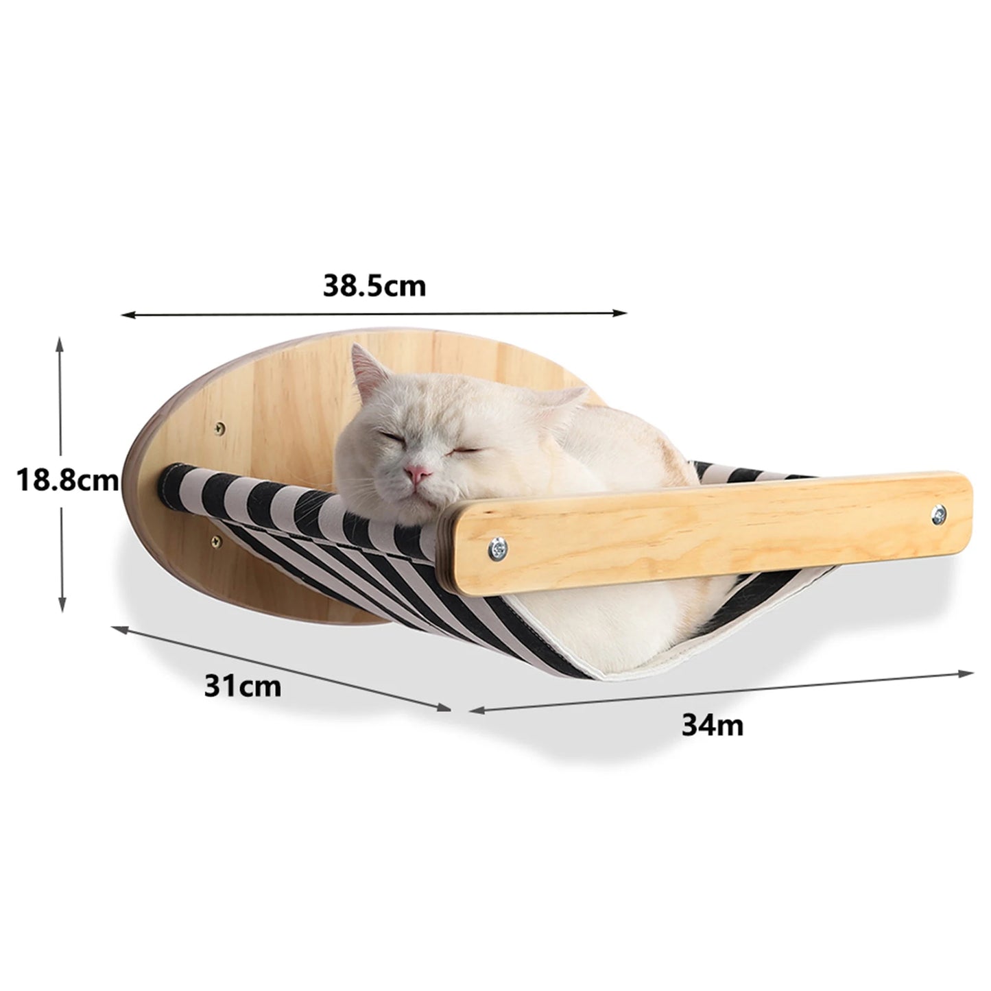 Modular Wall-Mounted Cat Playground with Hammock and Scratching Post