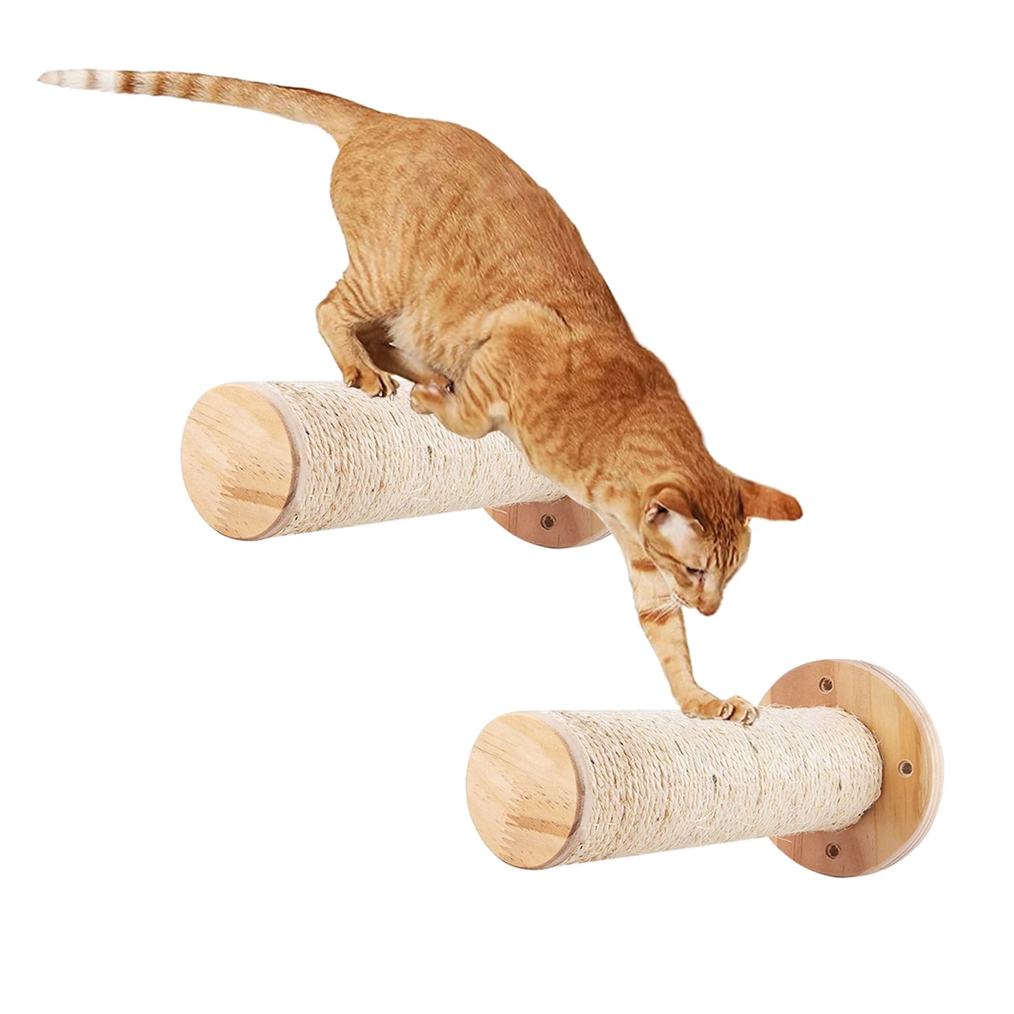 Modular Wall-Mounted Cat Playground with Hammock and Scratching Post